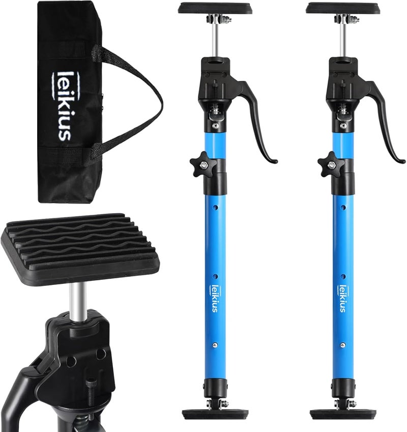 Leikius Aluminum Cabinet Jack Support Pole 2PC, 23.6-45.3 Inches Steel Telescopic Quick Rod Adjustable 3rd Hand Support System 200lbs Capacity for Installing Cabinets, Heavy Duty Cabinet Lift Jack - Image 1